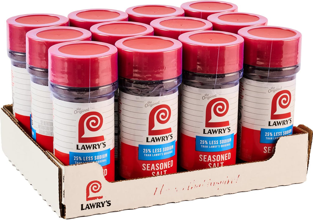 Lawry's 25% Less Sodium Seasoned Salt, 8 oz (Pack of 12)
