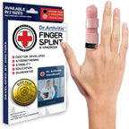 Doctor Developed Finger Splint & Handbook - Trigger Finger, Arthritis, RSI - Fits Ring, Index, Pinky & Middle - 2 sizes (Pink, L/XL)