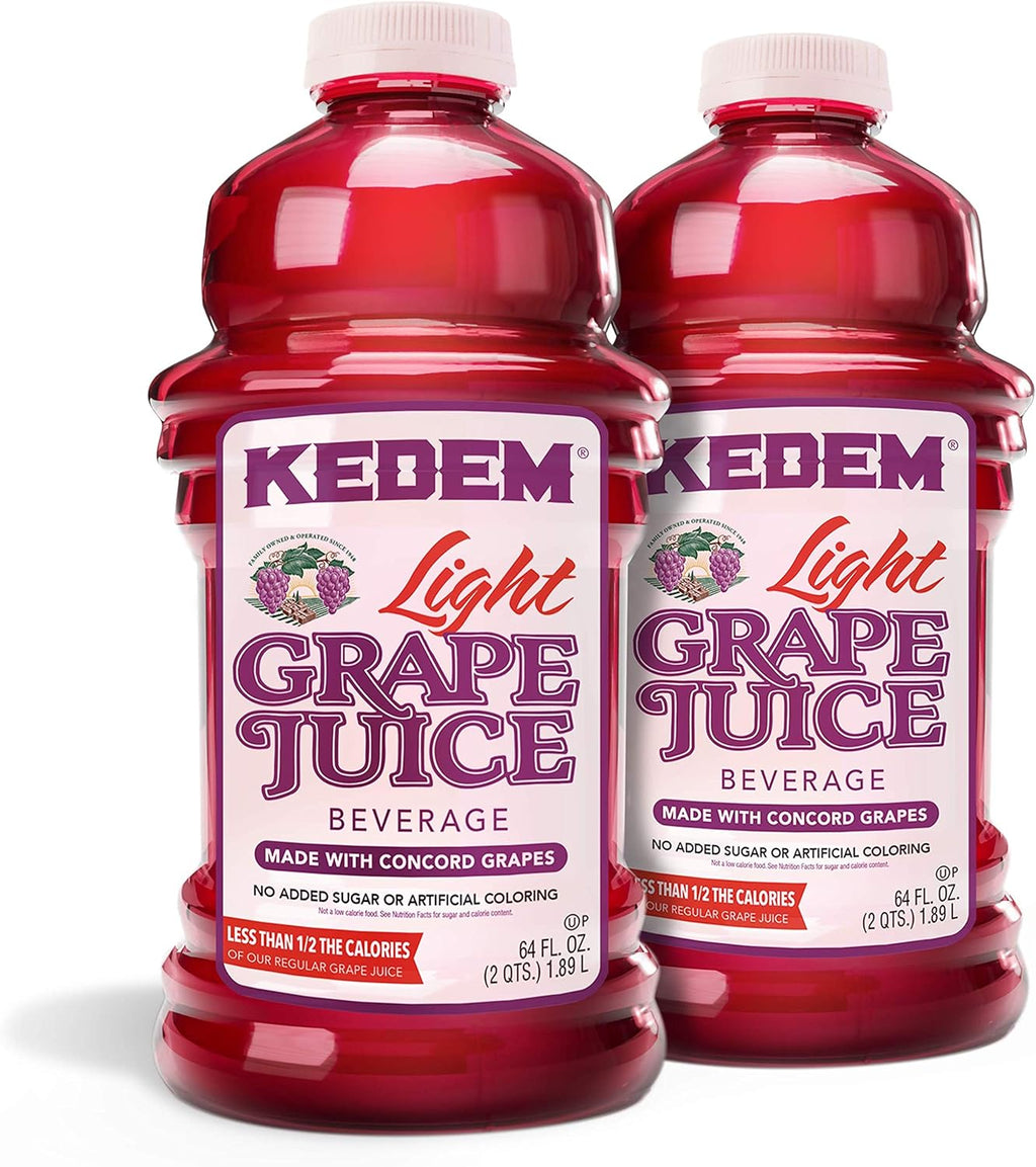 Kedem Light Concord Grape Juice, 64oz (2 Pack) 2/3 Less Calories Than Regular Kedem Grape Juice