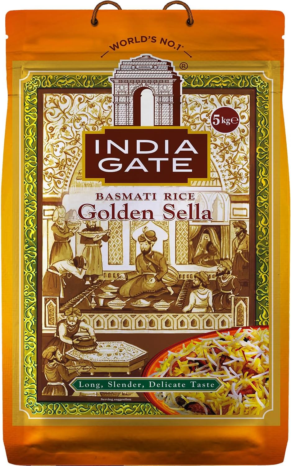 India Gate - Parboiled Basmati Rice - Golden Sella, 10 Pound Bag