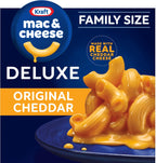 Kraft Deluxe Mac and Cheese, 1 Family Size Box, for Easy Dinner or Dinner Sides, Original Cheddar Flavor, No Artificial Dyes or Flavors, 24 oz