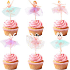 24 Pcs Ballerina Cupcake Toppers – 3D Tutu Dress Ballet Girl Picks for Baby Girl Birthday, Princess Party, Baby Shower, Wedding, Picnic, Muffin & Dessert Decorations (Style 2)