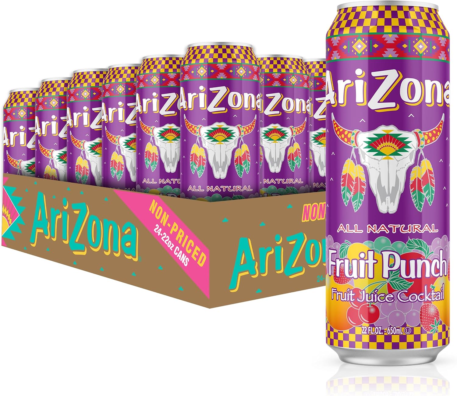 AriZona Fruit Punch - Big Can, 22 Fl Oz (Pack of 24)