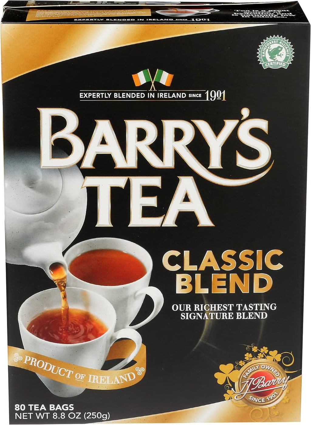 Barry's Tea Bags, Classic Blend, 80 Count, 8.8 Oz, (00102506)
