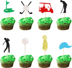 24Pcs Golf Cupcake Toppers Golf Ball Birthday Party Decorations for Girls Boys Golf Player Cake Decorations Golf Baby Shower Party Supplies for Men Women
