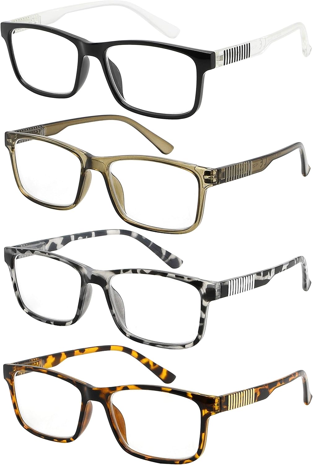 Eyekepper 4-Pack Reading Glasses for Women Men Design Readers Eyeglasses