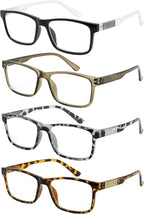 Eyekepper 4-Pack Reading Glasses for Women Men Design Readers Eyeglasses