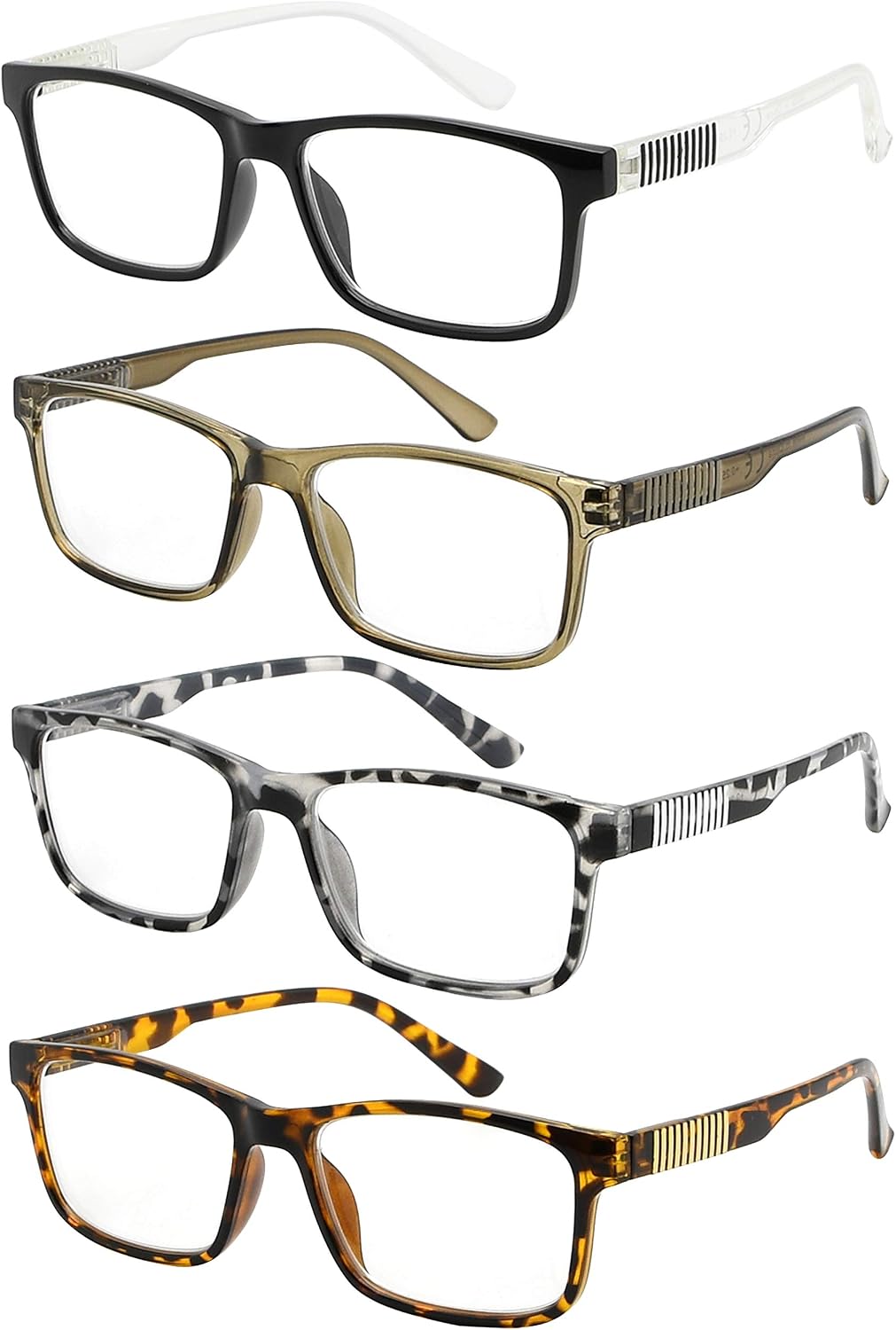 Eyekepper 4-Pack Reading Glasses for Women Men Design Readers Eyeglasses +3.00