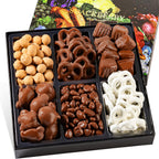 Snackberry Premium Chocolate Gift Box - Gourmet Assortment with Chocolate Pretzels, Maple Nuts, Yogurt Pretzels & Milk Chocolate Caramels – Perfect for Holidays, Birthdays & Corporate Gifts