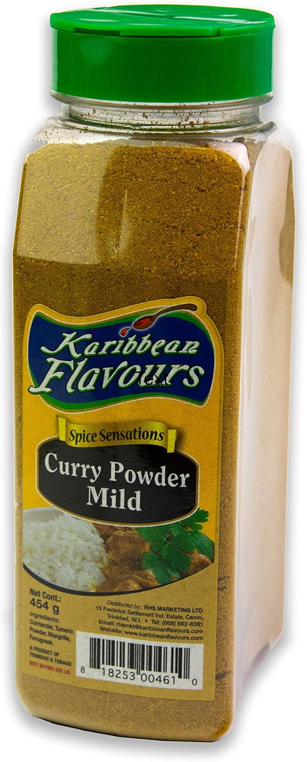Premium Caribbean Curry Powder - (Mild Curry, 16 Ounce) No MSG - No Salt - No Pepper - No Preservatives - From Trinidad And Tobago (Mild Curry, 16 Ounce) - Spice Sensations