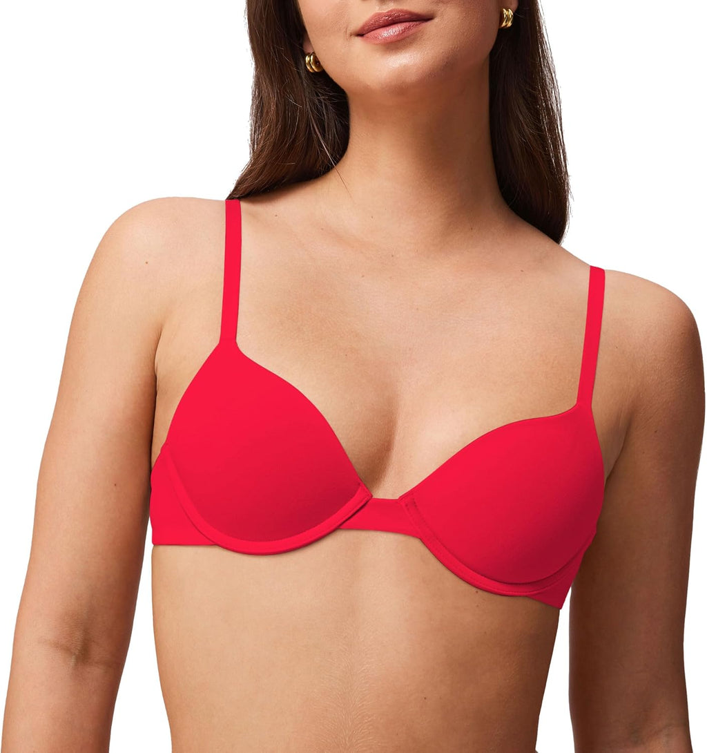 Lift Up Underwire Bras for Women Small Breasted Padded T-Shirt Bras with Support 32AA-38A