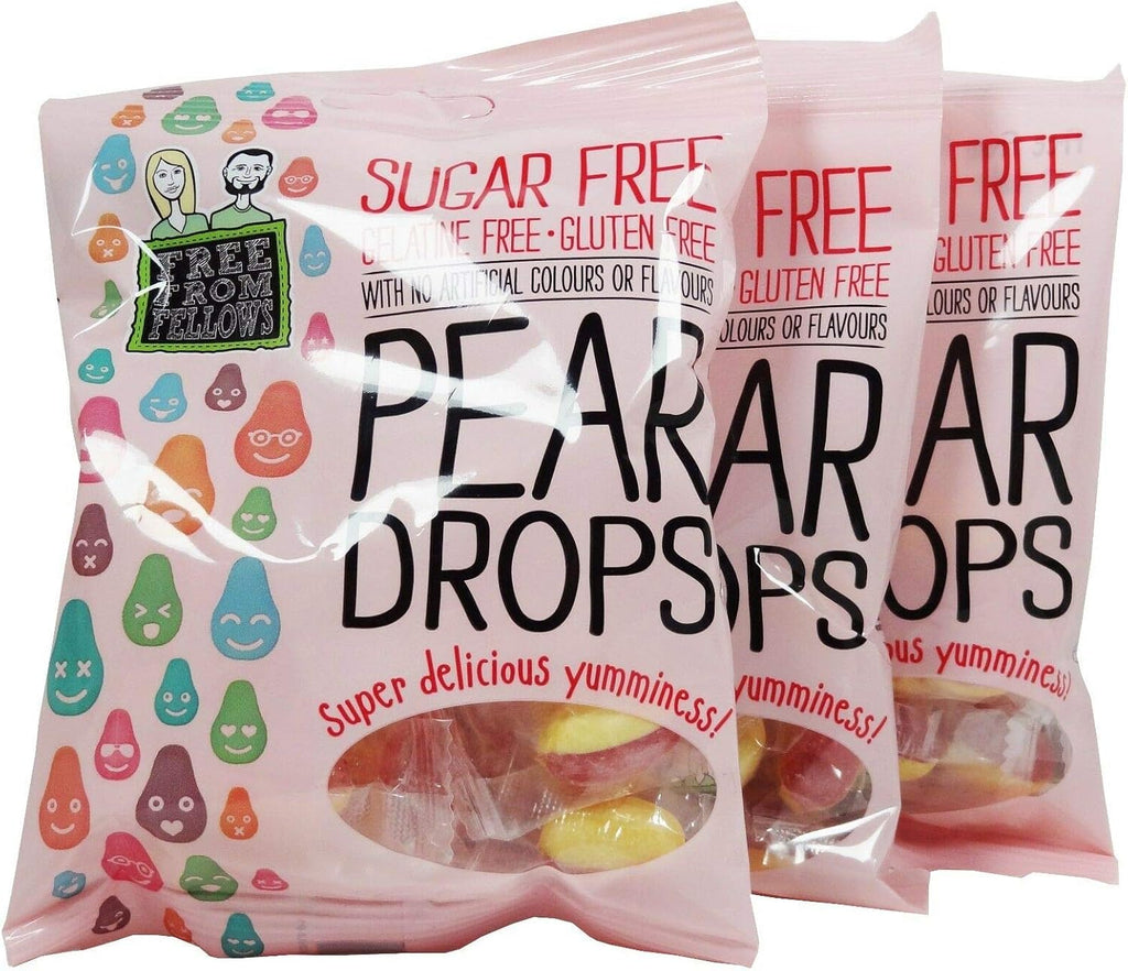 3 x Free From Fellows Sugar Free Pear Drops Sweets 2.46oz