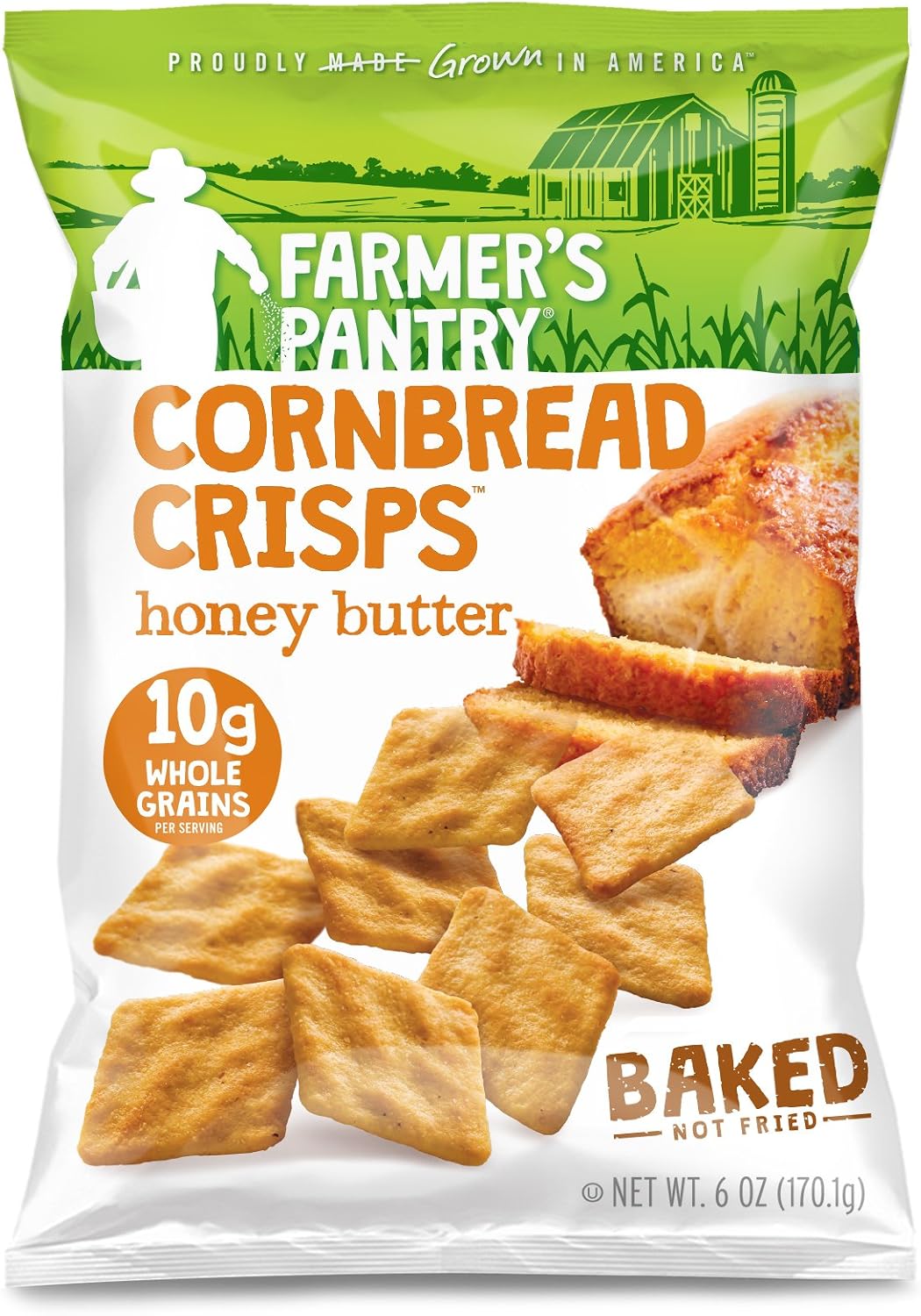 Farmer's Pantry Honey Butter Cornbread Crisps, Original, 6 Ounce (Pack of 2)