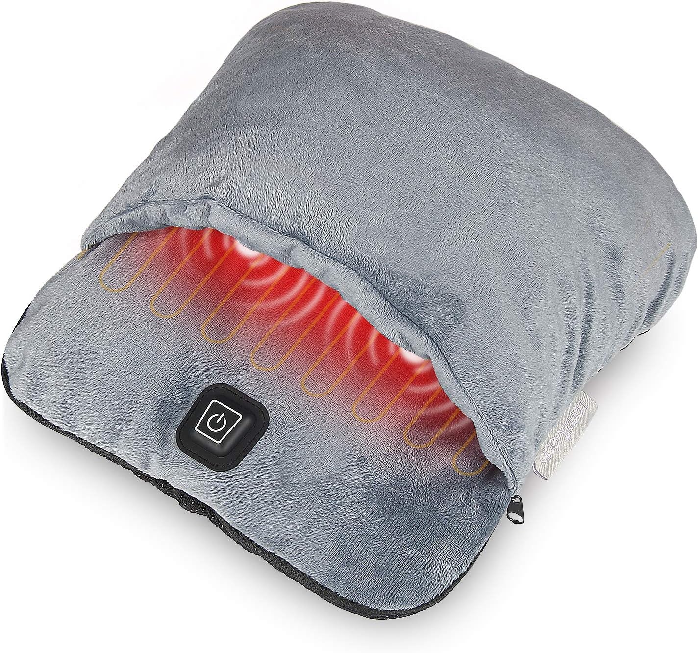 Electric Foot Warmer with Heat & Vibration Massage Function, Feet Warmer for Cold Feet Fast Heating Pad Ultra Soft Flannel Fleece with 3 Settings Overheat Protection for Men and Women