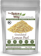 The Spice Way Lemon Peel - Granules (4 oz) zest and rind without any preservatives. Fresh lemon zest or dried lemon peel for cooking, baking and tea