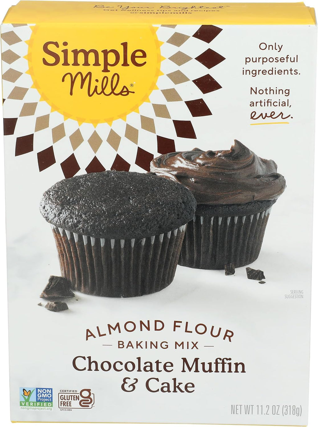 Simple Mills Almond Flour Baking Mix, Chocolate Muffin & Cake Mix - Gluten Free, Plant Based, Paleo Friendly, 11.2 Ounce (Pack of 1)