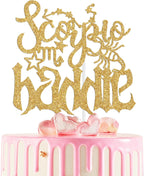 Scorpio Baddie Cake Topper, Big Scorpio Energy, 12 Constellation Zodiac Scorpio Theme Birthday Baby Shower Party Decorations Supplies Gold Glitter