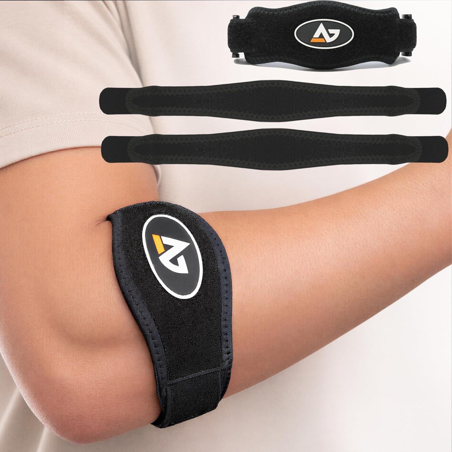 Tennis Elbow Brace with Bonus Replacement Strap (1 pack) - Forearm Brace Support Band with Compression Pad and Elbow Strap for Tendonitis, Tennis & Golfer Elbow & Bursitis - Women and Men