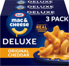 Kraft Deluxe Mac and Cheese, 3 Boxes, for Easy Dinner or Dinner Sides, Original Cheddar Flavor, No Artificial Flavors or Dyes, 14 oz