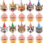Hooqict 40Pcs Cat Cupcake Toppers Birthday Cupcake Toppers Cake Decorations for Kids Boys Girls Pet Cat Themed Birthday Party Decorations Supplies