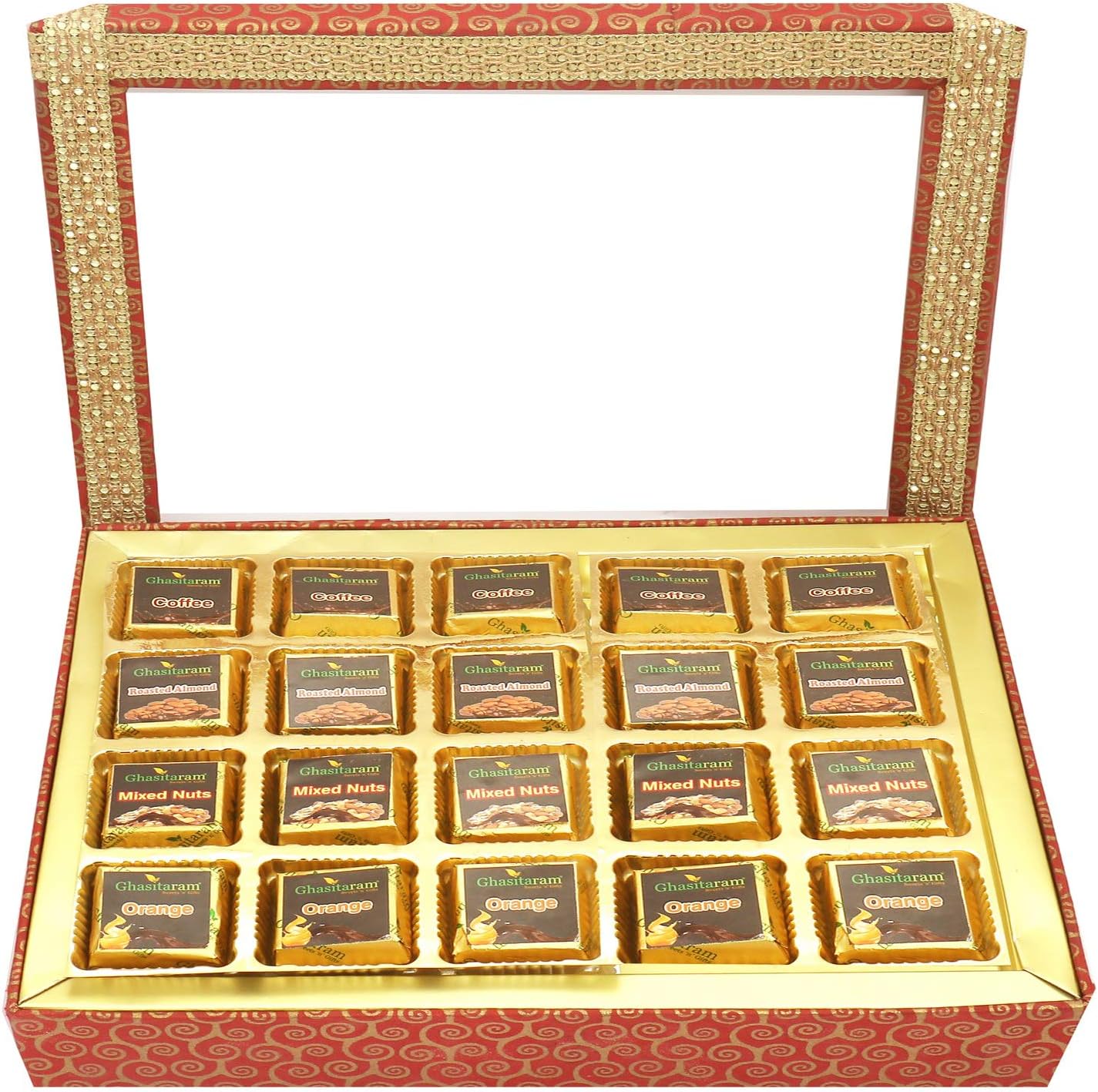 Ghasitaram Gifts Diwali Gifts Diwali Chocolates - 20 pcs Assorted Chocolates Hamper Box