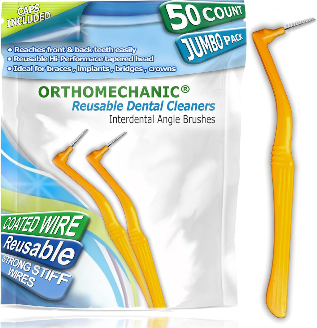 Interdental Brush Angle Cleaners - Jumbo Pack (50 Brushes) (Tight) - Remove Plaque - Toothpick