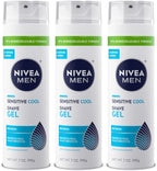 NIVEA MEN Sensitive Cool Shave Gel for Sensitive Skin, Alcohol Free Shaving Gel with Chamomile Extract, 7 Oz Can, Pack of 3