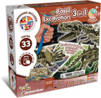 Science4you Dinosaur Fossil Excavation 3 in 1 - Fossil Digging Kit for Kids: T-Rex & Triceratops & Stegosaurus, 3 Dinosaurs Toys for Kids, 37 Pieces, Toys, Games, Gifts for 6+ Year Old Boys and Girls