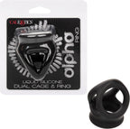 CalExotics Alpha Liquid Silicone Dual Cage & Cock Ring for Men - SE-1492-37-2