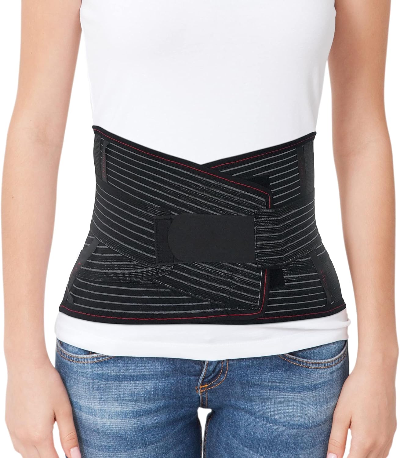 ORTONYX Back Brace With Lumbar Support Pad - Medical Grade Lumbosacral Belt for Men and Women - with Lumbar Pad, Lower Back Pain Relief, Herniated Disc, Sciatica, Degenerative Disc Disease - XS/S (Waist 26"-32.2") Black