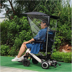 Electric Wheelchair Universal Umbrella Canopy Awning, Summer Adjustable Sun Shade Rain Cover, UV Resistant Protection for Most Wheelchairs Black, Waterproof