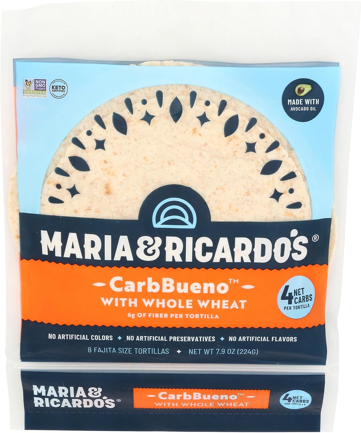 MARIA & RICARDOS Carb Bueno Whole Wheat Tortillas, 7.9 OZ