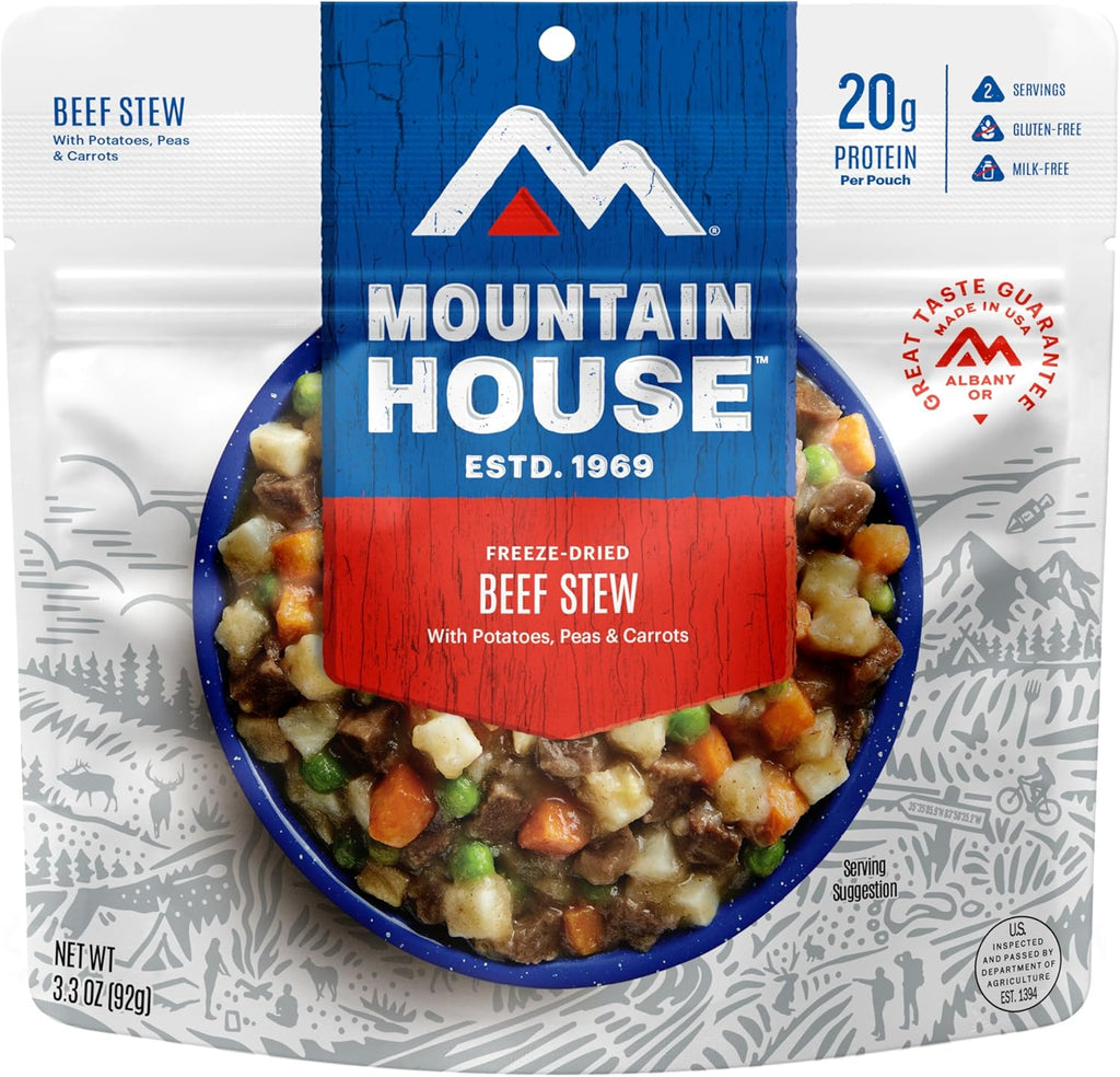Mountain House Beef Stew | Freeze Dried Backpacking & Camping Food | 2 Servings | Gluten-Free