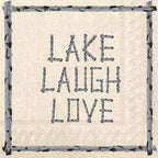 Boston International Ideal Home Range 20 Count 3-Ply Paper Cocktail Napkins, Lake Laugh Love, 5" x 5"