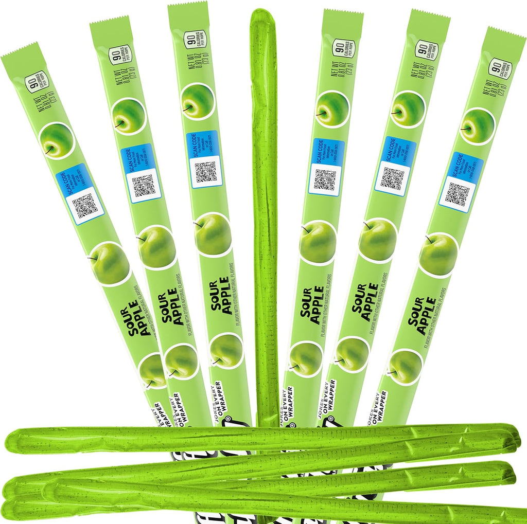 Sour Apple Laffy Taffy Rope Candy, 24 Pack, Taffy Candy, Individually Wrapped Candy, 0.81 Ounce Ropes