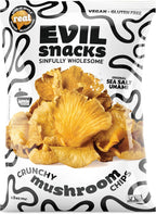 EVIL SNACKS Crunchy Mushroom Chips - Original, Non-GMO Project Verified, Plant-Based, Vegan, Gluten-Free - Nutrient-Packed, On-the-Go Snack - 2 Oz (3 Pack)
