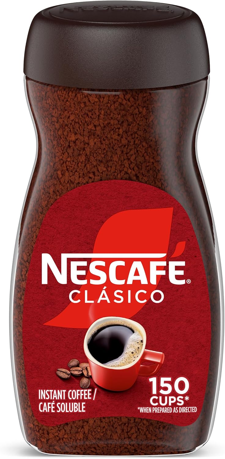 NESCAFÉ CLÁSICO Instant Coffee, Dark Roast Coffee, 1 Jar (10.5 Oz)