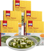 Ashoka Ready to Heat Meals 1932, Vegetarian Spinach Cheese Curry, Kosher Certified, All-Natural Portable Meals, Authentic Palak Paneer, Great for Picnics, No Preservatives, Pack of 5