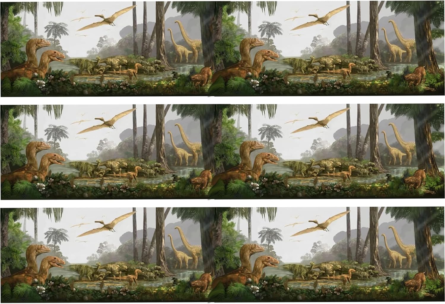 Dinosaurs Jurassic Edible Image Edible cake border 3 Strips 2.5x10.5 inchs in size