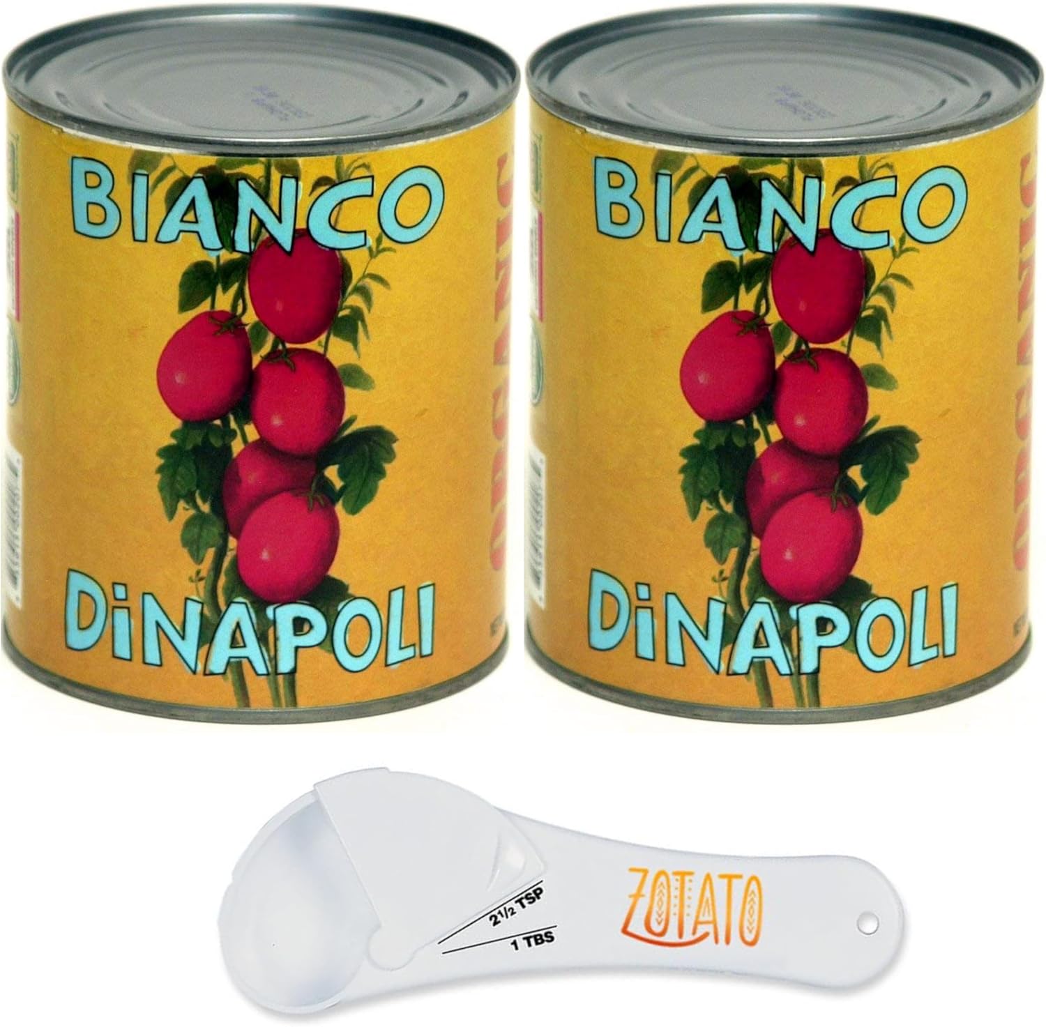 (2-Pack) Whole Peeled Organic Tomatoes 28oz Cans with Measuring Spoon.