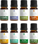 Pursonic Essential Oils Set - 8 Aromatherapy Oils Blends Gift Set - 10ml Pure Essential Oils for Diffusers, Home, Massage & Bath(Eucalyptus,Lavender,Lemongrass,Orange,Peppermint,Tea Tree,Wintergreen)