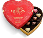 Godiva Gold Heart Belgian Chocolate Box, Assorted Chocolates with Ganache and Pralinés, Elegant Gift for Her, 14 Pc