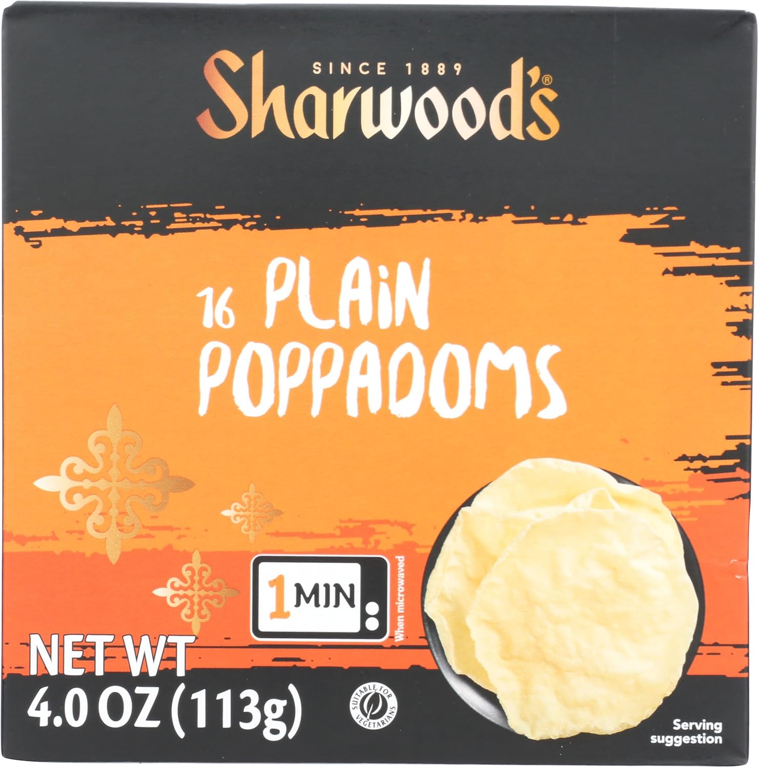 Sharwoods, Puppadums Plain, 4 Ounce