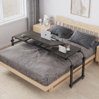 TigerDad Overbed Table with Wheels Overbed Desk Over Bed Desk King Queen Bed Table Overbed Laptop Table Over Bed Table with Wheels (Tilt overbed Table- Dekuwood)