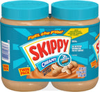 SKIPPY Creamy Peanut Butter Spread, Shelf-Stable, 40 oz Jar of SKIPPY Peanut Butter (2 Pack)