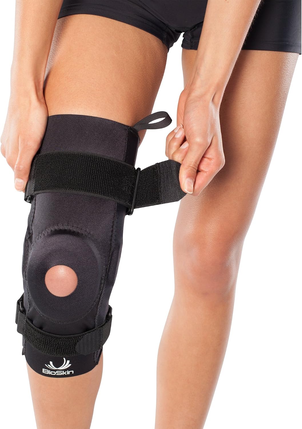 BioSkin Hinged Knee Brace - Compression Knee Sleeve with Hinge for ACL, MCL, Meniscus & General Knee Pain (Large)