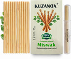Miswak Sticks for Teeth Pack of 12 with Holder - Natural Miswak Toothbrush Sticks for Fresh Breath - Organic Salvadora Persica Sewak Miswak Sticks Vacuum Sealed