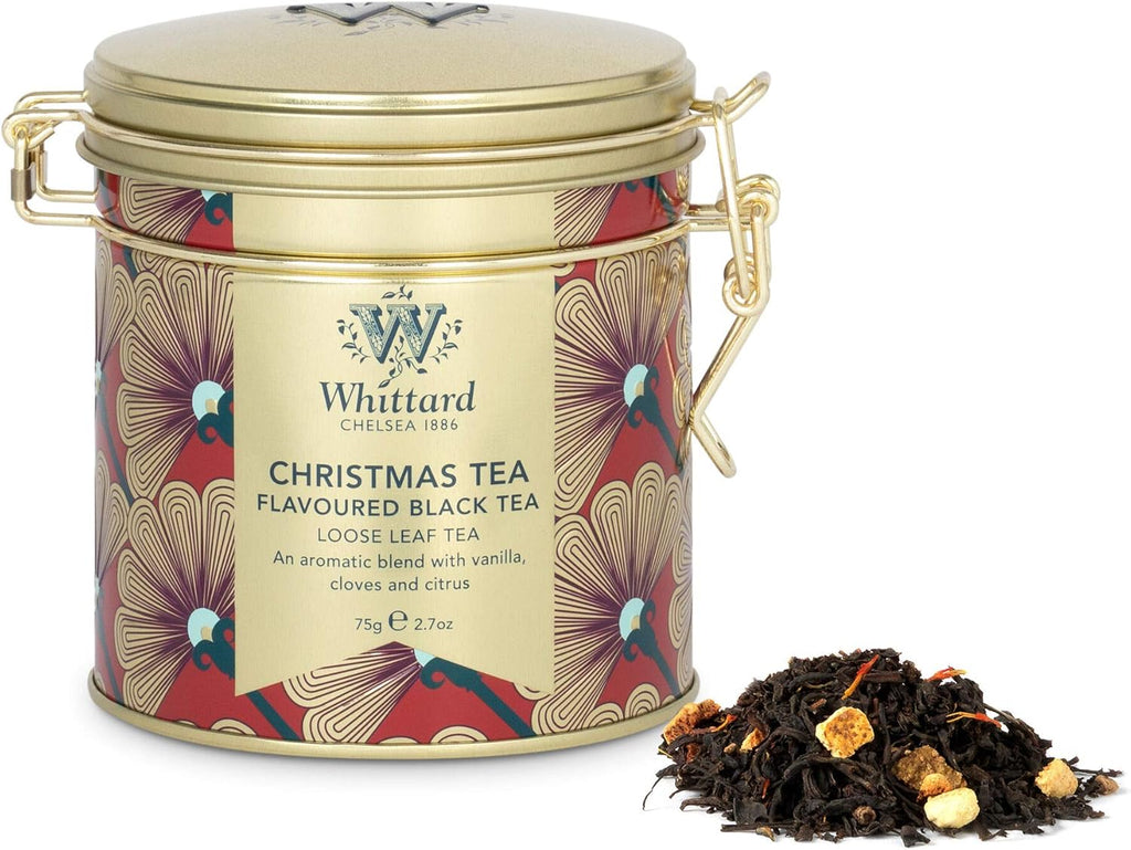 Christmas Tea Clip Top Tin