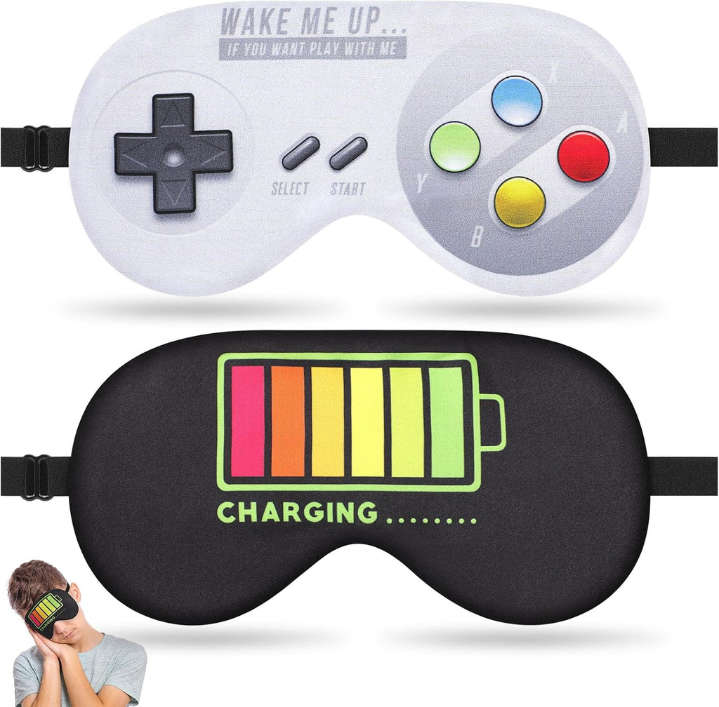2 Pcs Sleep Eye Mask, Guys Blackout Sleeping Mask for Kids Adult Children's Travel Eye Mask Eye Cover Blindfold for Game