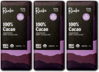 Raaka 100% Dark Chocolate Bars - Unsweetened, Bitter, Sugar Free, Pure Cacao - Organic, Vegan, Soy Free, Gluten Free, Kosher, Keto, Nut Free - 1.8oz 100% Chocolate Bars, 3-Pack